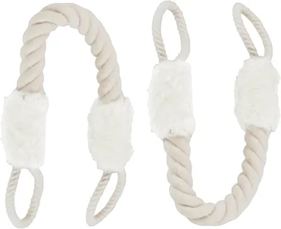Productafbeelding van Deurstopper Klemmen - Deurklink Bescherming - Veilige Kinderkamer - Zacht Katoen Materiaal - 2 Stuks - Wit