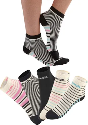 Produktbild von Bench Kurzsocken Damen Alltags Kurzschaftsocken, Mehrfarbige Bunte Socken 5 -teilig bunt-gestreift Größe 39/42