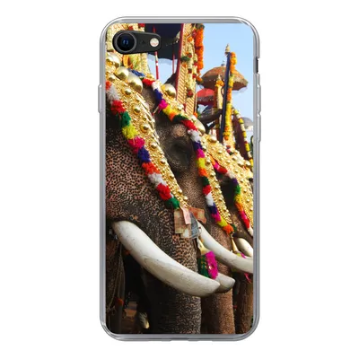 Produktbild von MuchoWow® Handyhülle Schutzhülle Hülle für iPhone 8 Elefant - Parade - Tiere Silikon Softcase Handy Hülle - Schutzhaube