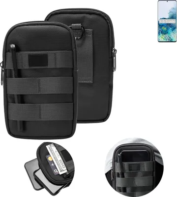 Produktbild von K-S-Trade Holster Gürtel Tasche kompatibel mit Samsung Galaxy S20+ 5G Exynos Handy Tasche Schutz Hülle dunkel-grau viele Fächer, 1x