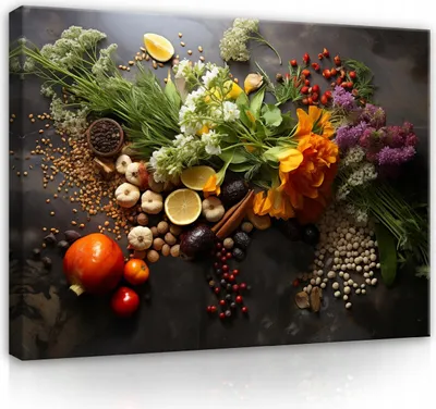 Zdjęcie produktu dla Obraz na płótnie kuchnia zioła przyprawy 100x70 cm XXL nowoczesny obraz na płótnie na płótnie obrazy na płótnie fototapeta