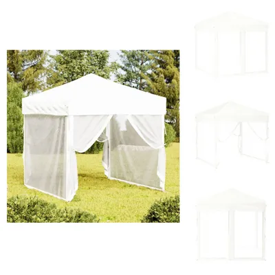 Image de vidaXL Tente de réception pliable avec parois latérales Blanc 2x2 m - Pavillons & Tentes de réception