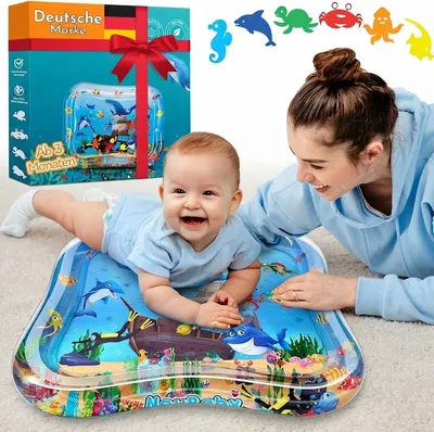Zdjęcie produktu dla NouBaby® mata wodna dla niemowląt bez BPA zabawka 3 6 9 miesięcy mata wodna do zabawy mata wodna dla niemowląt z łatkami zabawa