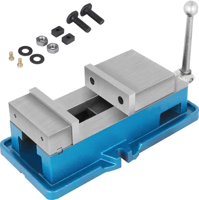 Immagine prodotto di SucceBuy Morsa super lock da 5", morsa da banco di alta precisione per macchine NC/CNC, larghezza ganasce 125 mm, morsa di bloccaggio per la foratura, morsa CNC con forza di serraggio di 24 kN