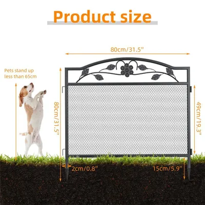 Obrázok produktu pre Kovový plot pre psov – 5 panelov, ohrádka pre šteňatá – robustná konštrukcia, vhodná pre vnútorné aj vonkajšie použitie – rozmer 80x80 cm – čierna farba