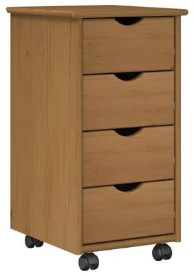 Obrázok produktu pre vidaXL Skriňa na kolieskach, medovo hnedá, 34 x 39 x 65,5 cm, masívne borovicové drevo