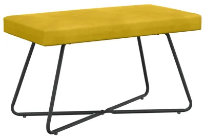 Image de banc Jaune 80 x 40 x 45 cm Velours