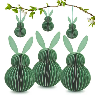 Produktbild von Osterdeko Ostereier zum Aufhängen dunkelgrün 6er Set Dekohänger