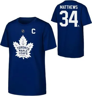 Produktbild von OUTERSTUFF Flat N&N NHL Junior T-Shirt, Blau, Größe: S, Toronto Maple Leafs, Auston Matthews, 8 Jahre