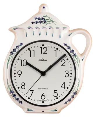 Produktbild von Atlanta Küchenuhr 6025, Landhaus, Keramik, Kanne mit Lavendel