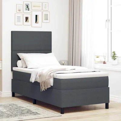 Produktbild von Maison Exclusive - Boxspringbett Dunkelgrau und Weiß 80 x 200 cm Cordstoff