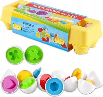 Obrázok produktu pre Interaktívny vzdelávací triedič, farebné vajíčka, puzzle na učenie tvarov