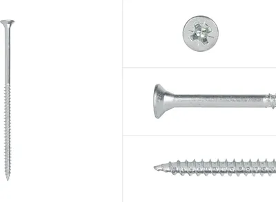 Produktbild von Spanplattenschrauben verzinkt 5 x 100 mm Pozidrive Teilgewinde - Schachtel mit 200 Stück Schrauben