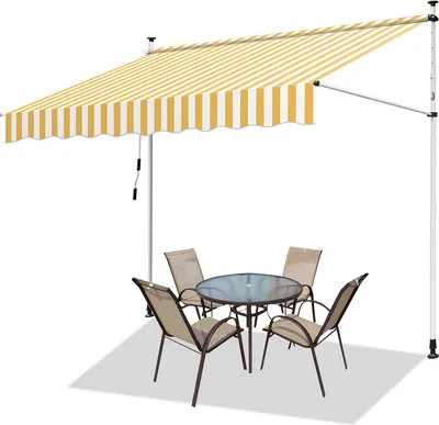 Produktbild von SWANEW Markise Klemmmarkise Einziehbar Sonnenmarkise Sonnenschutz Balkon ohne Bohren 300x120cm