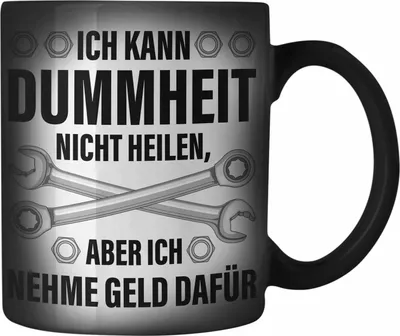 Produktbild von Trendation - KFZ Mechaniker Geschenk Lustig Farbwechsel Zauber-Tasse Automechaniker Handwerker Mechatroniker Werkstatt Farbwechsel Zauber-Tasse (Schwarz)
