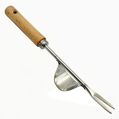 Produktbild von Handjätgerät für den Garten – Unkrautstecher aus Edelstahl mit Holzgriff – Manueller Wurzeljäter zum Graben, Jäten und Lockern des Bodens (1 Stück)