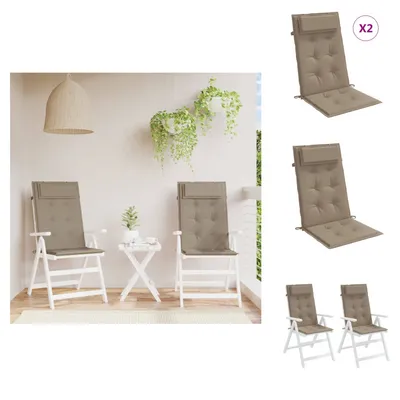 Produktbild von vidaXL Hochlehner-Auflagen 2 Stk. Taupe Oxford-Gewebe - Sitzpolster