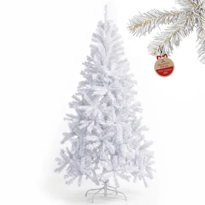Produktbild von Verdego Künstlicher Weihnachtsbaum 210 cm, 850T PVC, Metallständer Ø 45 cm, Baum Ø 120 cm, Biegbare Zweige, für Weihnachtsdekoration, Weiß