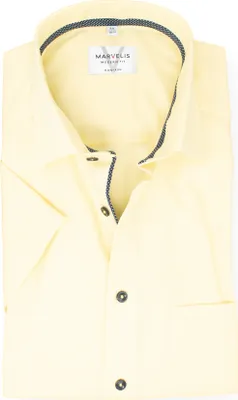 Produktbild von Kurzarmhemd - Modern Fit - Struktur - Gelb, Kragenweite:42