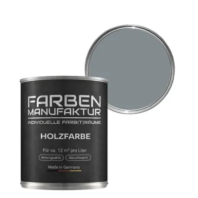 Produktbild von Farben Manufaktur Holzfarbe Wetterschutzfarbe Holzlack RAL deckend 5L - ca. RAL 7046 Telegrau-2