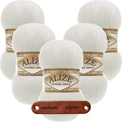 Produktbild von 5 x ALIZE Angora Gold 62 Light Cream mit Label