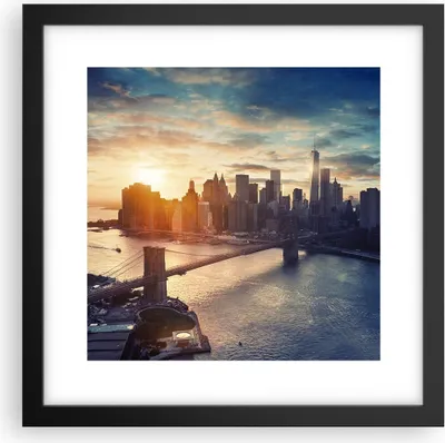 Produktbild von Gerahmtes Poster - Schwarzer Rahmen - New York Stadt - 30x30 cm - Wand Bild - Wanddeko - Wandbilder - Kunstposter - Wandposter - Bilderrahmen - Bilder - Kunstdruck - Wandbild - P2BAC30x30-3733