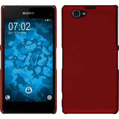Produktbild von PhoneNatic Case kompatibel mit Sony Xperia Z1 Compact - Hülle rot gummiert Hard-case + 2 Schutzfolien