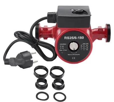 Image de Pompe de circulation, puissance de 95W, débit de 56 litres par minute, hauteur de refoulement maximale de 6 mètres, tension de 220V, indice de protection IP44 (étanche)