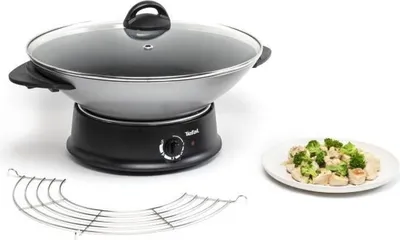 Obrázek produktu pro Tefal Multiwok WO3000, Stříbrná, 8 člověk/lidí, Sklo, 2 m, 1200 W, 25 cm