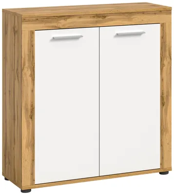 Image de Jam buffet 2 portes chêneReproduction, blanc.