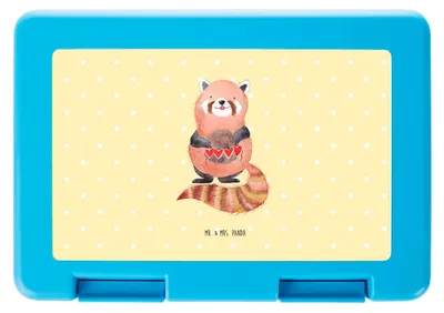 Produktbild von Mr. & Mrs. Panda Essensbox Roter Panda - Gelb Pastell - Geschenk, Lustige Sprüche, Liebe, Lebensmittel Aufbewahrungsbox, Bento Box, Bentobox, Snackbox, Lieblingsmensch