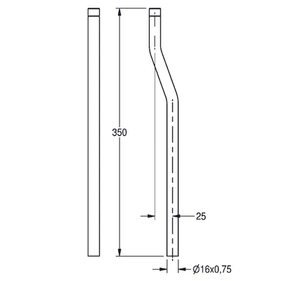 Produktbild von KWC AR Urinal-Spülrohrverlängerung, 350 mm,  Kröpfung 25 mm
