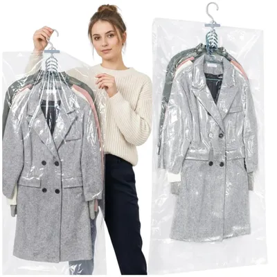 Produktbild von Vakuum-Hängebeutel für Kleidung, transparent, 70 x 130 cm