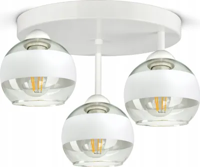 Zdjęcie produktu dla Lampa Wisząca Sufitowa Żyrandol Biała Szklane Kule White Belt ER3 LED E27