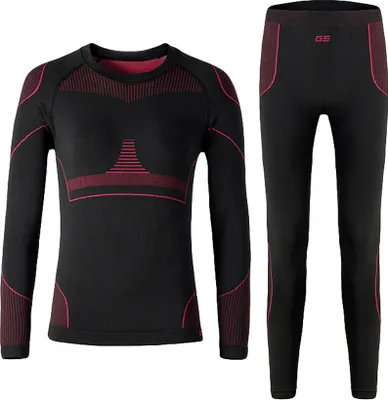 Produktbild von ASKSA Damen Thermounterwäsche Atmungsaktiv Set Funktionswäsche Flexibel Skiunterwäsche, Rosenrot, L