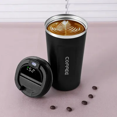 Produktbild von Thermobecher, mit LED-Anzeige und intelligenter Temperaturüberwachung, Edelstahl-Vakuum, auslaufsicher, Reisebecher mit Deckel, Kaffeebecher, 510ML