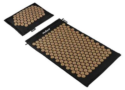 Productafbeelding van Rebel RBA-6011-GL Acupressuur-massagemat EKO + kussen 72 x 42 cm, zwart-goud