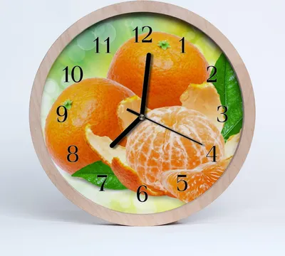 Produktbild von Holzuhr 30fi cm wanduhr - Orangen Obst