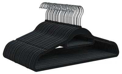 Immagine prodotto di Solidchoice - Grucce in velluto, 30 pezzi, nere, antiscivolo