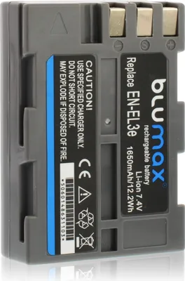 Produktbild von 2x Blumax Akku | für Nikon "EN-EL3e" Digitalkamera | Kapazität 1650mAh  |Spannung 7,4Volt | Video- und  Kamerazubehör