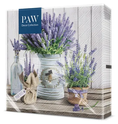 Immagine prodotto di 20 tovaglioli Lavanda in secchiello - Lavanda in vaso 33x33cm