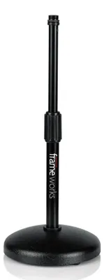 Produktbild von Gator Frameworks GFW-MIC-0501 Tischmikrofonständer mit rundem Sockel