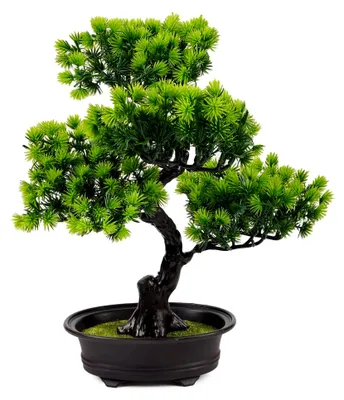 Produktbild von Künstlicher Bonsai Baum 34 cm, Kunstpflanze Kiefer für Dekoration