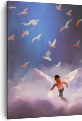 Produktbild von Bild auf Leinwand - Leinwandbild - Einteilig - Fantasie Märchen - 50x70cm - Wand Bild - Wanddeko - Wandbilder - Leinwanddruck - Kunstdruck - Wanddekoration - Leinwand bilder - Wandbild - PA50x70-4102