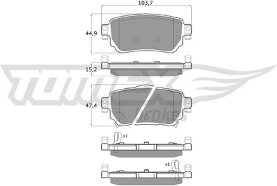 Produktbild von TOMEX brakes Bremsbeläge Satz Hinten Bremsklötze für NISSAN Qashqai II (J11, J11) TX 18-27