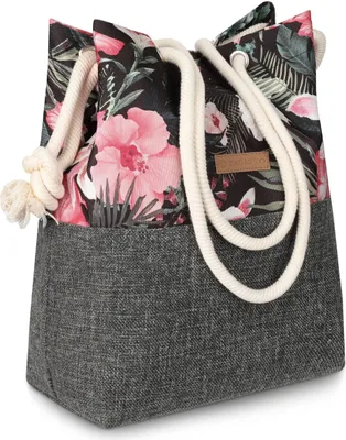 Produktbild von Zagatto Damen Handtasche Schwarz Blumen Motiv ZG667