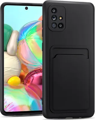 Obrázok produktu pre Puzdro na mobilný telefón pre Samsung Galaxy A51 kryt Silikónový ochranný kryt so slotom na kartu Slim Wallet Case, čierny