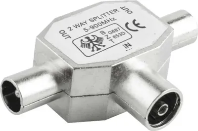 Immagine prodotto di Antenna a T in metallo Onlex 2 spine - 1 presa argento Argento Taglia unica