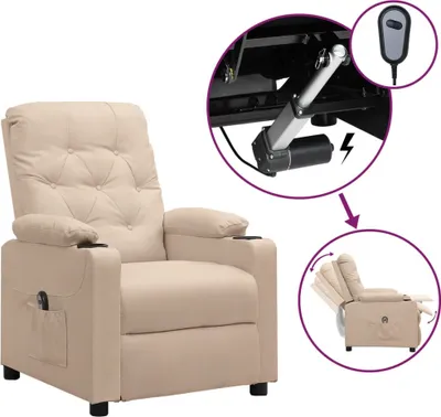 Immagine prodotto di Maison Exclusive - Poltrona relax elettrica in tessuto color crema