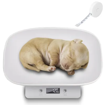 Produktbild von Digitale Waage für kleine Haustiere: Nizirioo Kleine Haustierwaage Babywaage Fütterungswaage Gramm und Unzen 15kg genau ± 1 Gramm Abnehmbare Schüssel